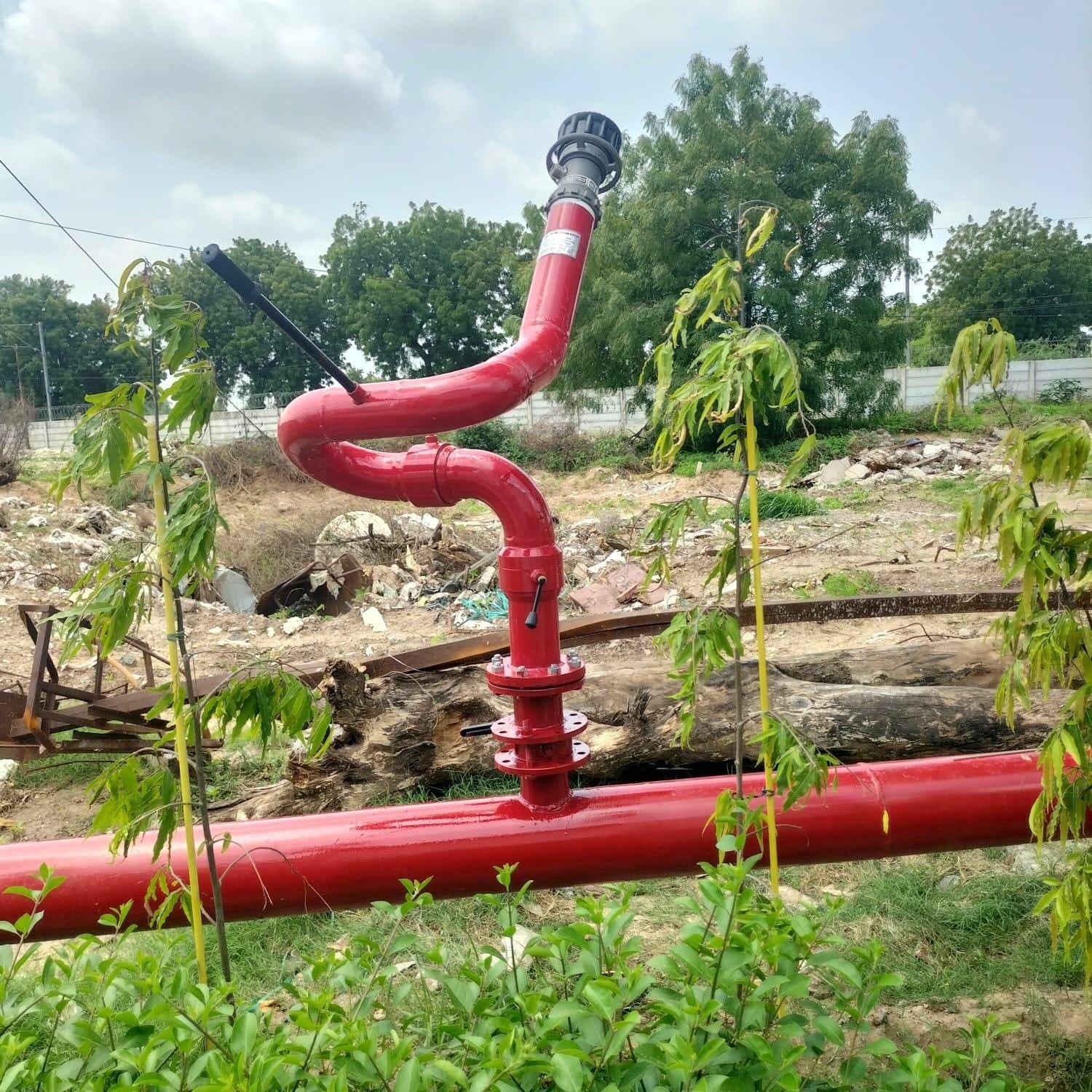 High velocity water spray piping and nozzles on oil-filled equipment